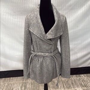 Vero Moda Gray Trench Coat with Belted Wrap Design